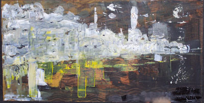 Metropoli, olio, 100×40 cm